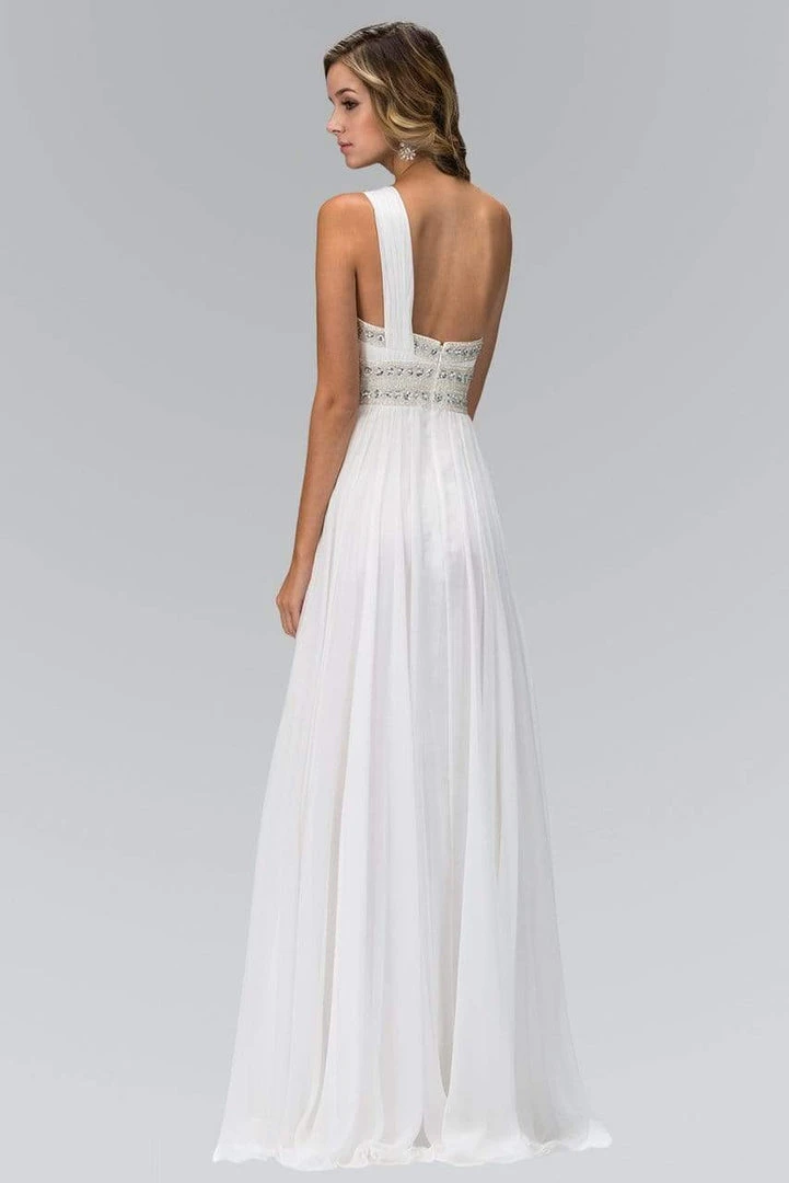 Elizabeth K - GL1015 One Shoulder Bejeweled Empire Long Dress 10 Elizabeth K - GL1015 One Shoulder Bejeweled Empire Long Dress