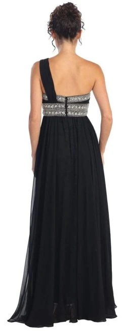 Elizabeth K - GL1015 One Shoulder Bejeweled Empire Long Dress 19 Elizabeth K - GL1015 One Shoulder Bejeweled Empire Long Dress