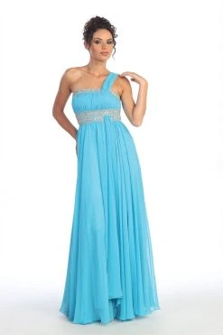 Elizabeth K - GL1015 One Shoulder Bejeweled Empire Long Dress 25 Elizabeth K - GL1015 One Shoulder Bejeweled Empire Long Dress