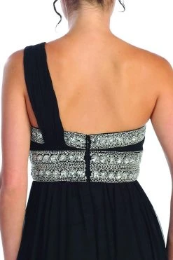 Elizabeth K - GL1015 One Shoulder Bejeweled Empire Long Dress 21 Elizabeth K - GL1015 One Shoulder Bejeweled Empire Long Dress