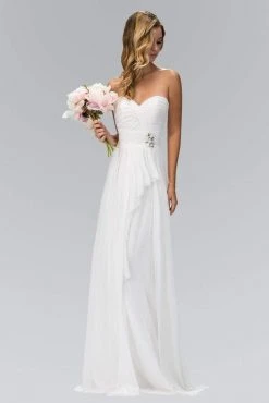 Elizabeth K - GL1125 Strapless Ruched Sweetheart Chiffon Dress 7 Elizabeth K - GL1125 Strapless Ruched Sweetheart Chiffon Dress
