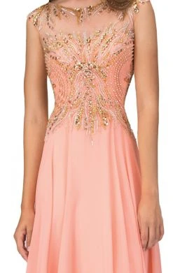 Elizabeth K - GL1305 Embellished Sleeveless Long Dress