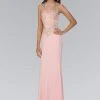 Long Dresses Elizabeth K - GL1343 Embellished Illusion Neck Jersey Gown