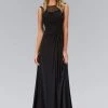 Elizabeth K - GL1375 Ruched Applique Illusion A-Line Gown 2 Elizabeth K - GL1375 Ruched Applique Illusion A-Line Gown