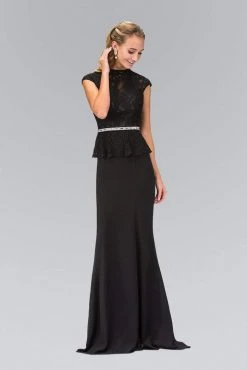 Long Dresses Elizabeth K - GL1421 Laced High Neck Gown