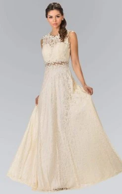 Elizabeth K - GL1460 Sleeveless Beaded Lace Long Dress 22 Elizabeth K - GL1460 Sleeveless Beaded Lace Long Dress