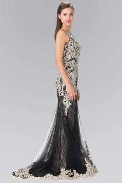 Elizabeth K - GL1462 Ornate Lace Illusion Trumpet Gown