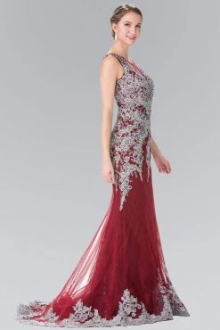 Elizabeth K - GL1462 Ornate Lace Illusion Trumpet Gown