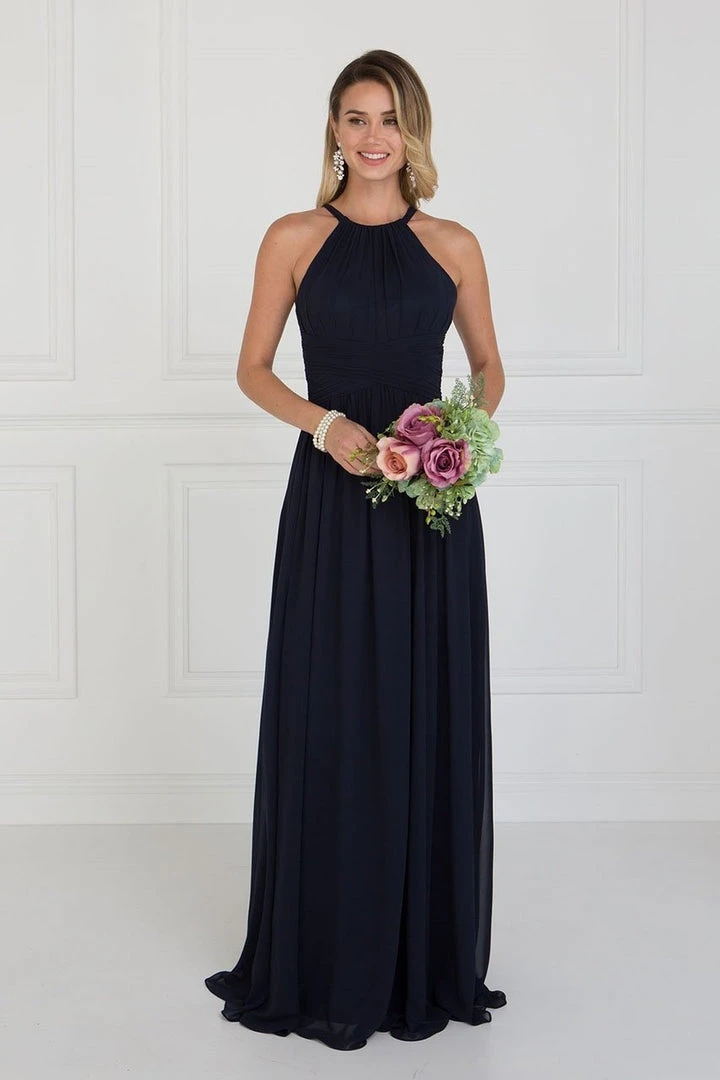 Elizabeth K - GL1524 High Halter Crisscrossed Empire Chiffon Gown 6 Elizabeth K - GL1524 High Halter Crisscrossed Empire Chiffon Gown