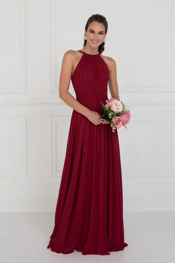 Elizabeth K - GL1524 High Halter Crisscrossed Empire Chiffon Gown 7 Elizabeth K - GL1524 High Halter Crisscrossed Empire Chiffon Gown