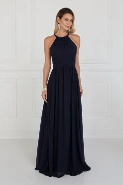Elizabeth K - GL1524 High Halter Crisscrossed Empire Chiffon Gown 9 Elizabeth K - GL1524 High Halter Crisscrossed Empire Chiffon Gown