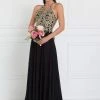 Elizabeth K - GL1526 Lace Embellished High Neck Chiffon Gown 2 Elizabeth K - GL1526 Lace Embellished High Neck Chiffon Gown