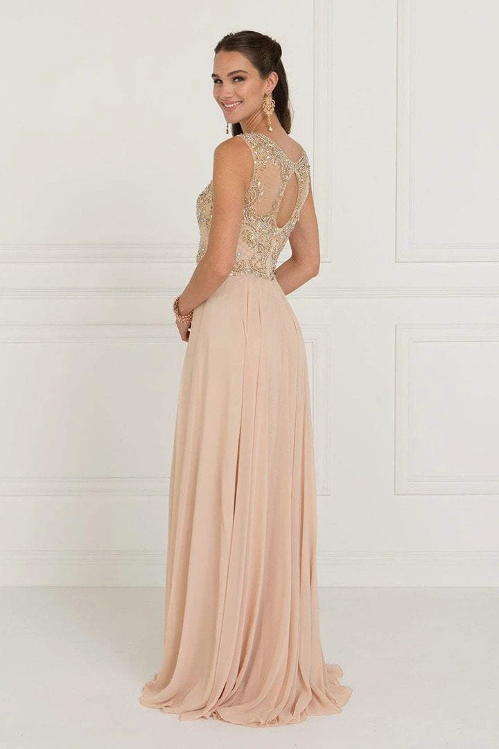 Elizabeth K - GL1565 Jeweled Illusion Bateau Chiffon A-line Gown 6 Elizabeth K - GL1565 Jeweled Illusion Bateau Chiffon A-line Gown