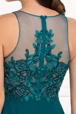 Elizabeth K - GL1570 Embroidered Illusion Halter Chiffon A-line Dress 13 Elizabeth K - GL1570 Embroidered Illusion Halter Chiffon A-line Dress