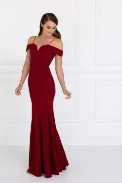Elizabeth K - GL1593 Jersey Sweetheart Cold Shoulders Mermaid Gown