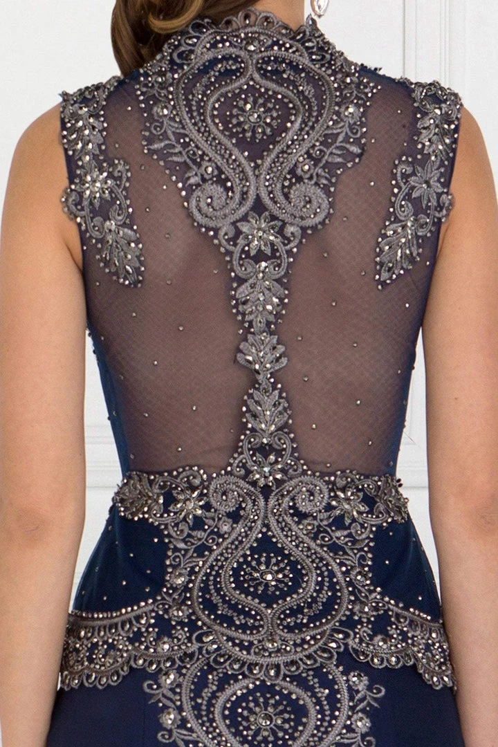 Elizabeth K - GL1598 Metallic Embroidered Queen Anne Trumpet Dress 6 Elizabeth K - GL1598 Metallic Embroidered Queen Anne Trumpet Dress