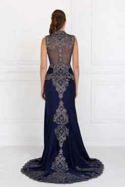 Elizabeth K - GL1598 Metallic Embroidered Queen Anne Trumpet Dress 7 Elizabeth K - GL1598 Metallic Embroidered Queen Anne Trumpet Dress