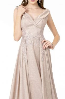 Elizabeth K - GL1817 Embroidered V-Neck A-Line Gown 8 Elizabeth K - GL1817 Embroidered V-Neck A-Line Gown