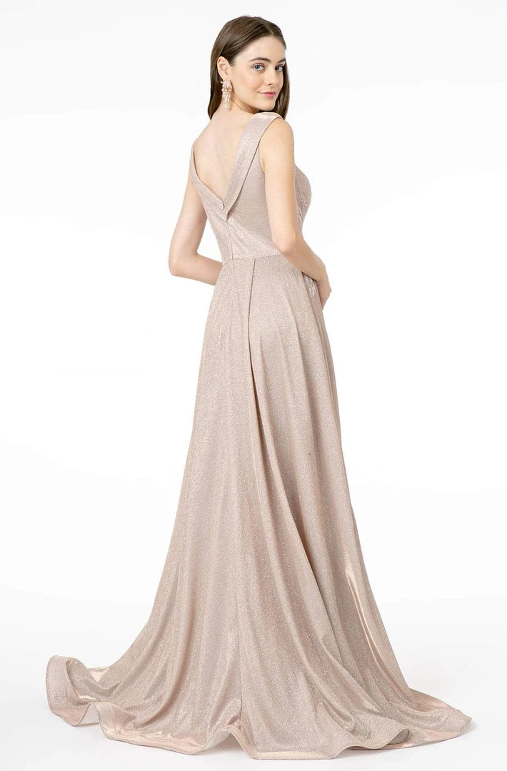 Elizabeth K - GL1817 Embroidered V-Neck A-Line Gown 4 Elizabeth K - GL1817 Embroidered V-Neck A-Line Gown