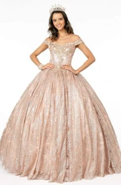 Elizabeth K - GL1820 Glitter Mesh Off Shoulder Sweetheart Ballgown 16 Elizabeth K - GL1820 Glitter Mesh Off Shoulder Sweetheart Ballgown