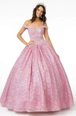 Elizabeth K - GL1821 Crystal Beaded Glitter Netting Quinceanera Dress 13 Elizabeth K - GL1821 Crystal Beaded Glitter Netting Quinceanera Dress