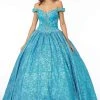 Elizabeth K - GL1821 Crystal Beaded Glitter Netting Quinceanera Dress