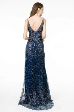 Elizabeth K - GL1844 Illusion Deep V-Neck Glitter Mesh High Slit Gown 19 Elizabeth K - GL1844 Illusion Deep V-Neck Glitter Mesh High Slit Gown