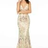 Elizabeth K - GL1845 Plunging V-Neck Iridescent Sequined Gown 1 Elizabeth K - GL1845 Plunging V-Neck Iridescent Sequined Gown