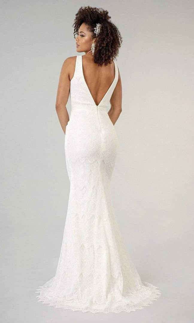 Elizabeth K - GL1940 Plunging V Neck Sheath Dress 4 Elizabeth K - GL1940 Plunging V Neck Sheath Dress