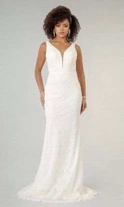 Elizabeth K - GL1940 Plunging V Neck Sheath Dress