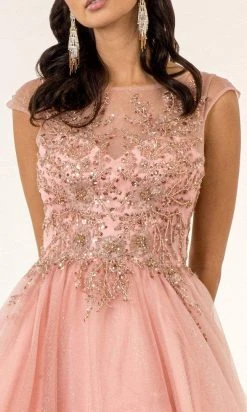 Elizabeth K - GL1954 Embellished Bateau Mesh A-line Gown 16 Elizabeth K - GL1954 Embellished Bateau Mesh A-line Gown