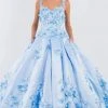 Elizabeth K - GL1961 Floral Accented Satin Ballgown