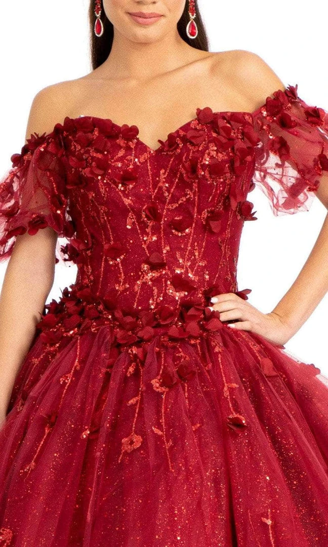 Elizabeth K GL1975 - Floral Glitter Ballgown 5 Elizabeth K GL1975 - Floral Glitter Ballgown