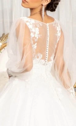 Elizabeth K GL1981 - Long Sleeve V-neck Wedding Gown 13 Elizabeth K GL1981 - Long Sleeve V-neck Wedding Gown