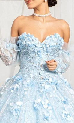 Elizabeth K GL1986 - Sweetheart Neck With Removable Sleeve Long Gown