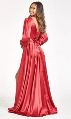 Elizabeth K GL1990 - Split Sleeve High Slit Evening Dress 27 Elizabeth K GL1990 - Split Sleeve High Slit Evening Dress
