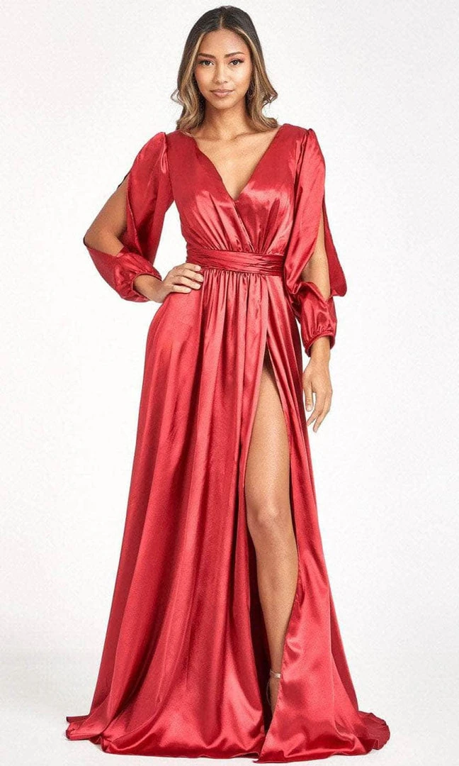 Elizabeth K GL1990 - Split Sleeve High Slit Evening Dress 6 Elizabeth K GL1990 - Split Sleeve High Slit Evening Dress