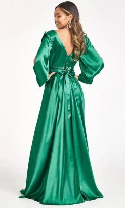 Elizabeth K GL1990 - Split Sleeve High Slit Evening Dress 31 Elizabeth K GL1990 - Split Sleeve High Slit Evening Dress