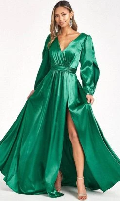 Elizabeth K GL1990 - Split Sleeve High Slit Evening Dress 30 Elizabeth K GL1990 - Split Sleeve High Slit Evening Dress