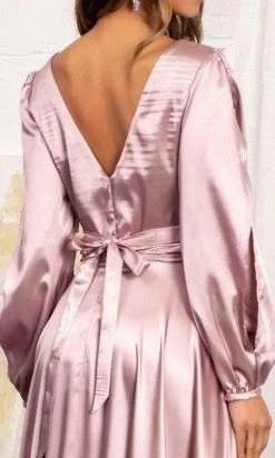 Elizabeth K GL1990 - Split Sleeve High Slit Evening Dress 35 Elizabeth K GL1990 - Split Sleeve High Slit Evening Dress