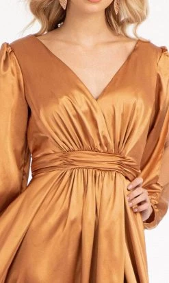 Elizabeth K GL1990 - Split Sleeve High Slit Evening Dress 43 Elizabeth K GL1990 - Split Sleeve High Slit Evening Dress