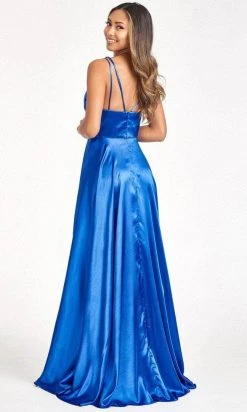 Elizabeth K GL1991 - Strappy High Slit Satin Prom Dress 32 Elizabeth K GL1991 - Strappy High Slit Satin Prom Dress