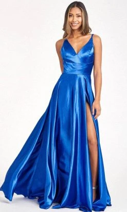Elizabeth K GL1991 - Strappy High Slit Satin Prom Dress 31 Elizabeth K GL1991 - Strappy High Slit Satin Prom Dress