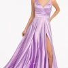 Elizabeth K GL1991 - Strappy High Slit Satin Prom Dress 2 Elizabeth K GL1991 - Strappy High Slit Satin Prom Dress