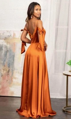 Elizabeth K GL1994 - Tie Strap Satin A-Line Prom Dress 36 Elizabeth K GL1994 - Tie Strap Satin A-Line Prom Dress