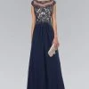 Elizabeth K - GL2001 Embellished Bateau Neck A-Line Gown