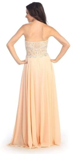 Elizabeth K - GL2018 Strapless Embroidered Chiffon Gown