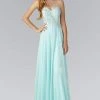 Elizabeth K - GL2049 Strapless Applique Chiffon Gown