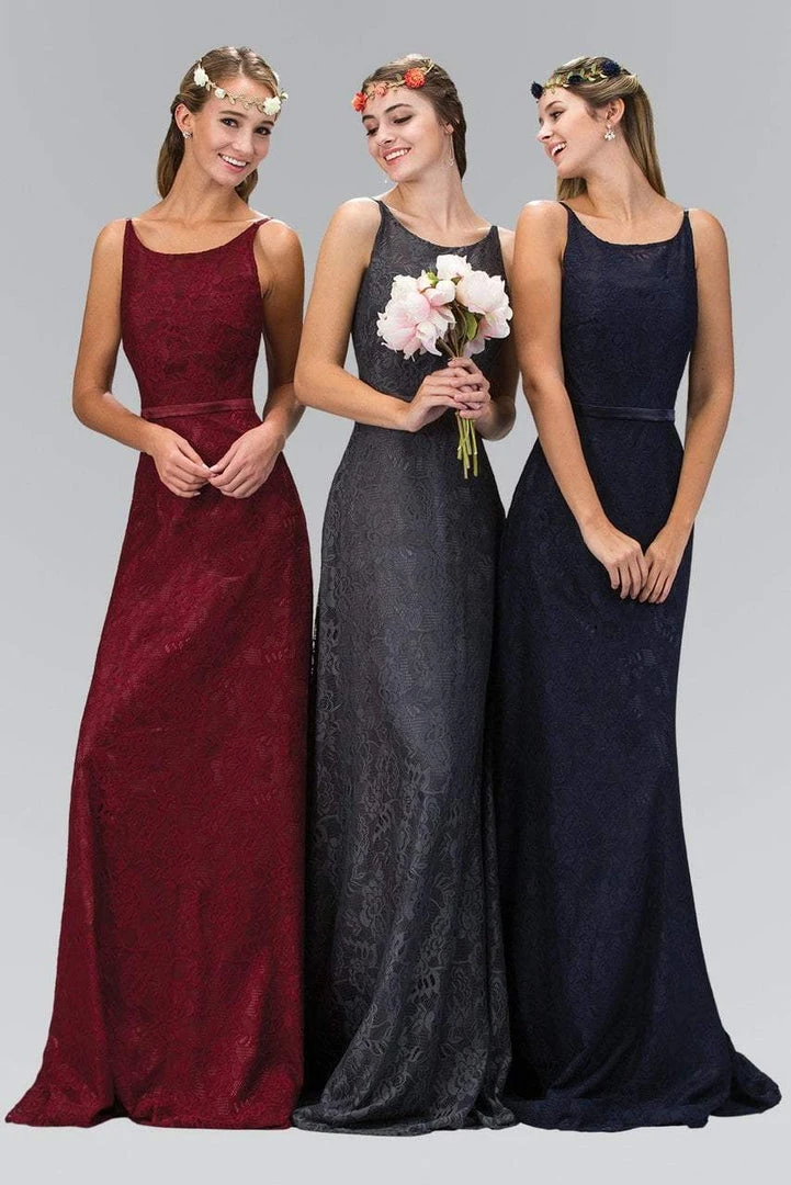 Elizabeth K - GL2170 Lace Embellished Scoop Neck Long Dress 5 Elizabeth K - GL2170 Lace Embellished Scoop Neck Long Dress