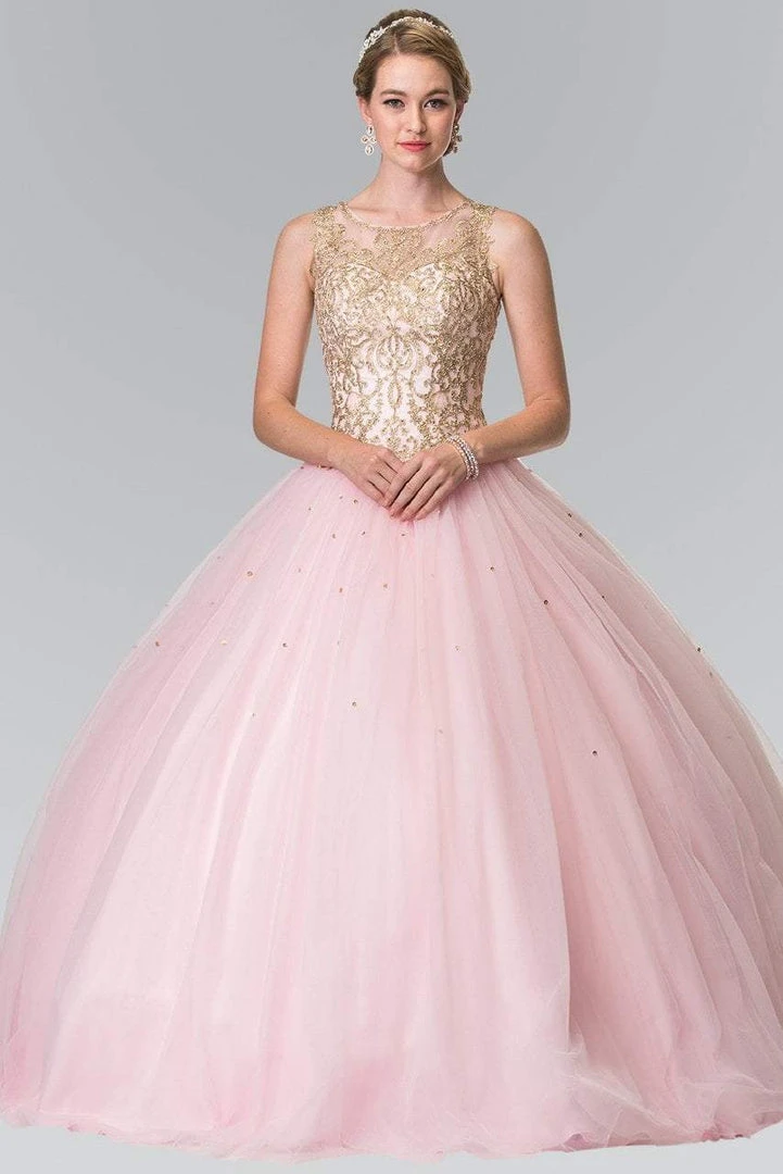 Elizabeth K - GL2207 Illusion Gilt Embroidered Ballgown 9 Elizabeth K - GL2207 Illusion Gilt Embroidered Ballgown